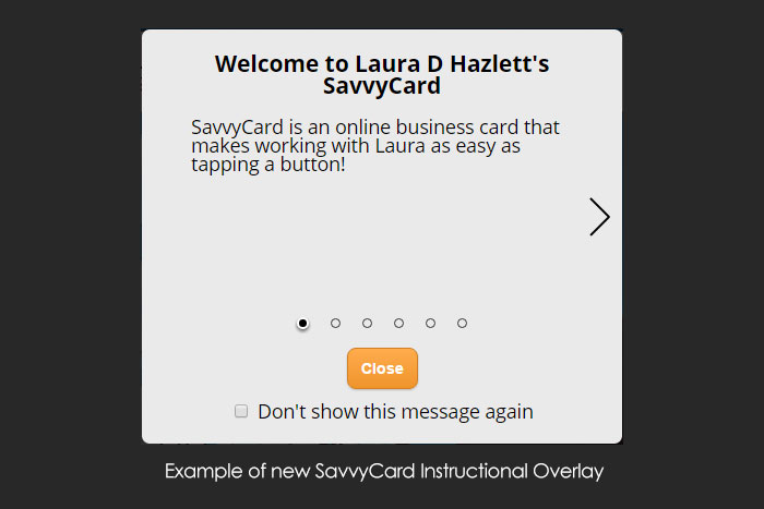 Example 1: SavvyCard Instructional Overlay