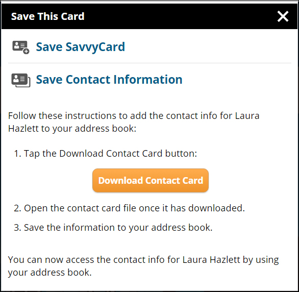 New Save Contact Information Instructions